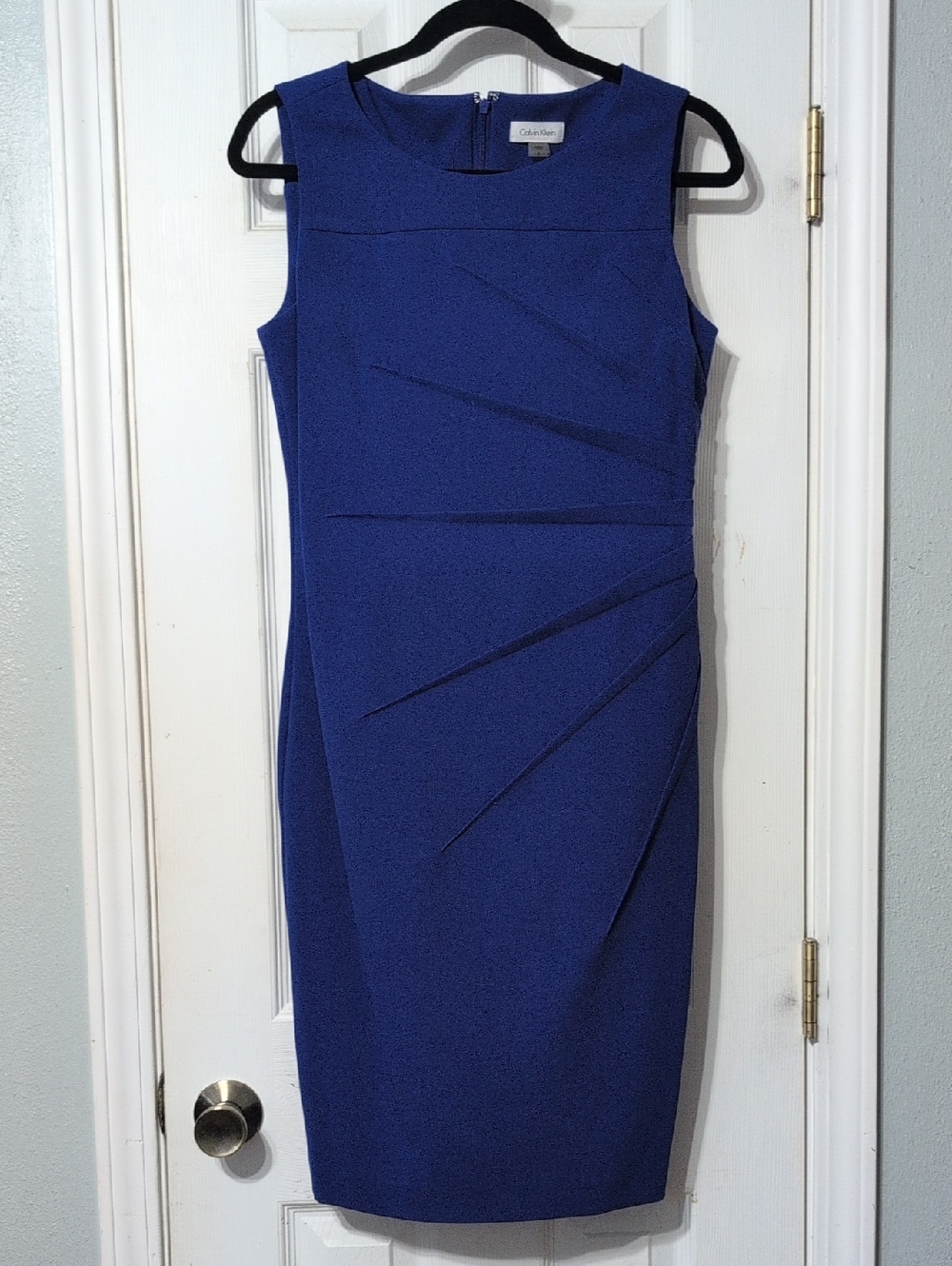 Calvin Klein Cobalt Blue Sleeveless Sheath Midi Dress